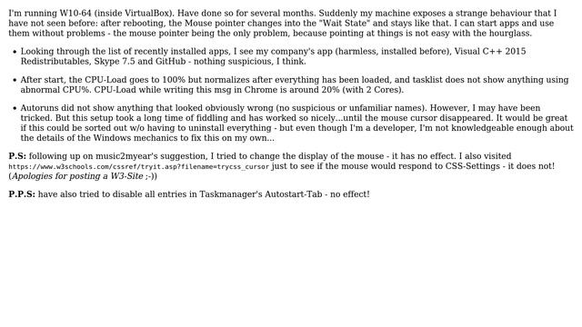 Mouse pointer in Wait State after reboot - how to investigate/fix? смотреть онлайн