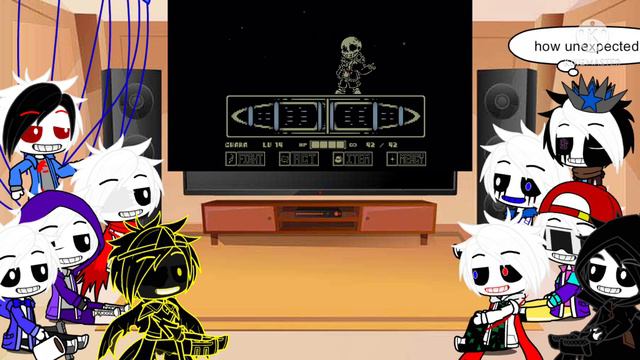 Sans Aus React To Outspare Sans Fight Phase 1 & 2|| Undertale Au