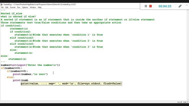 Python Tutorial 7 : What is nested if else? смотреть онлайн