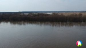 Разлив Оки у города Павлово Нижегородской области сняли на видео с высоты птичьего полёта