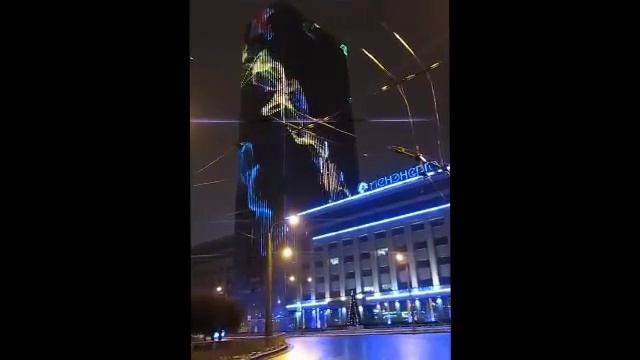 Санкт Петербург, подсветка здания Ленэнерго смотреть онлайн