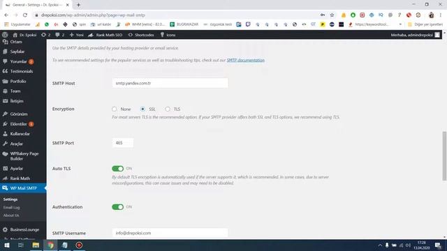 ? WordPress Yandex SMTP Ayarları #WordPressDersleri смотреть онлайн