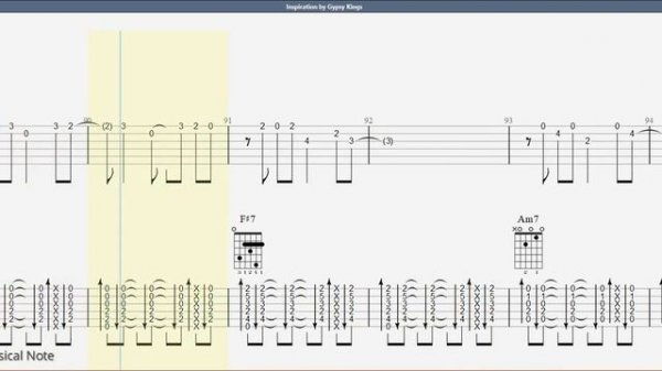 Guitar TAB - Gypsy Kings : Inspiration | Tutorial Sheet Lesson #iMn