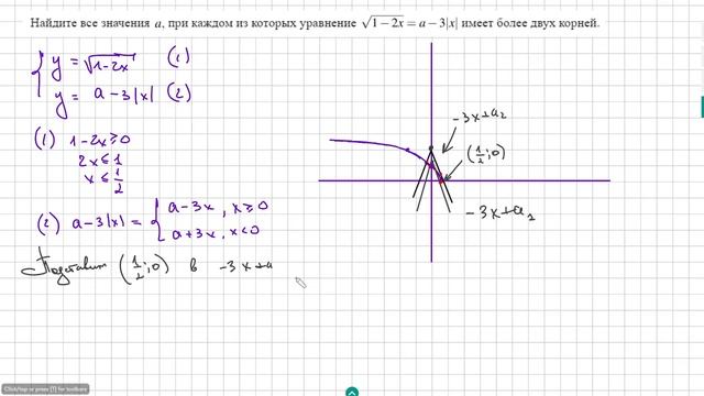 Уравнение с параметром #9 (Корень и модуль) ЕГЭ №500216 смотреть онлайн