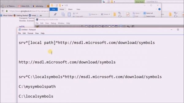 How to set the symbol file path to WinDBG debugger