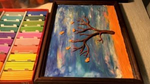 Пластилинография. Картина пластилином. Рисование пластилином. Янтарное дерево.