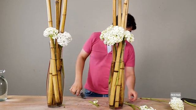Arranjo floral de Impacto com bambus, orquídeas, hortênsias e folhas de palmeira😉 (Timelapse) смотреть онлайн
