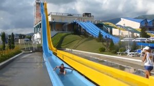 Геленджик Самая высокая КАМИКАДЗЕ. Аквапарк ЗОЛОТАЯ БУХТА Аттракционы Водные горки. Аквапарки Росси