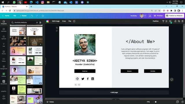 Create Your Portfolio Website using Canva in 5 mins | #canva смотреть онлайн
