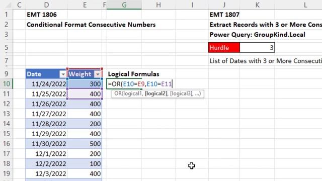Conditional Formatting for Consecutive Numbers with Logical Formula. Excel Magic Trick 1806 смотреть онлайн