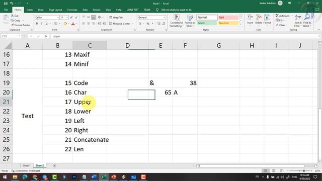 Text Function in Excel | CODE, CHAR, LEFT, RIGHT, UPPER, LOWER, CONCATENATE, LEN FUNCTION смотреть онлайн
