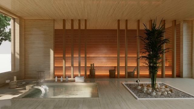 Cozy Bathhouse Ambience | Onsen ASMR | Sauna | Relaxing Sleep Sounds