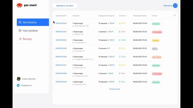 Софт вендингового автомата Pel-Meni 2.0 смотреть онлайн