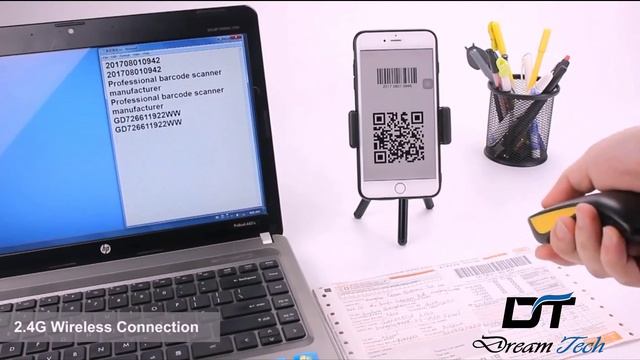 Bluetooth Wireless 2D Barcode Scanner Pocket QR Bar code Reader смотреть онлайн