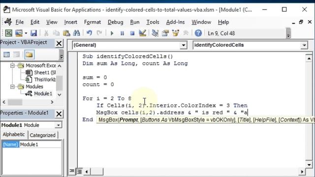 Identify colored cells in Excel worksheet and perform actions with VBA смотреть онлайн