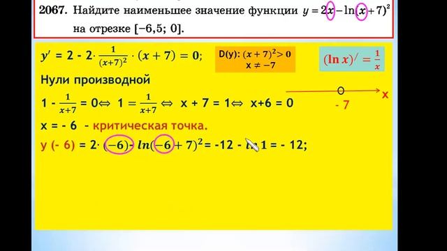 ЕГЭ-2014 Задание В-15 Урок №479 Логарифмическая функция. Найдите наименьшее значение функции смотреть онлайн