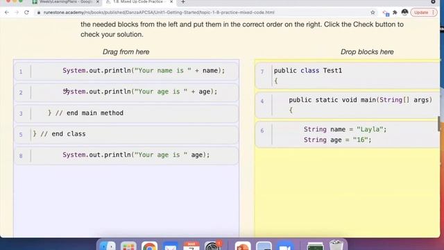 1.8 Mixed Up Code Practice | CSAwesome APCSA Java смотреть онлайн