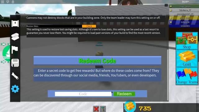 Новый зимний код в постройка кораблей для сокровищ Winter code Build A Boat For Treasure roblox смотреть онлайн