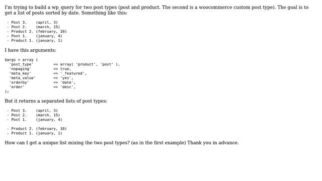 Wordpress: Sort entries by date mixing two post types смотреть онлайн