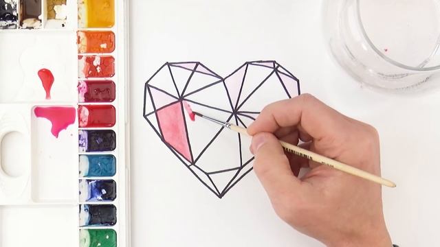 How to Draw Crystal Heart Watercolor Easy | Valentine's Day Drawings смотреть онлайн