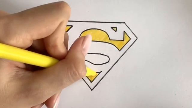 Как нарисовать эмблему супермена смотреть онлайн