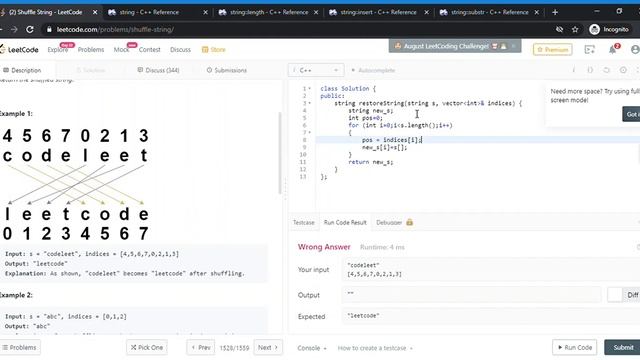 Shuffle String Problems LeetCode Part 1 смотреть онлайн