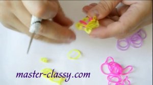 Rainbow Loom Bands. Браслет из резинок. Узелки. Плетение на рогатке