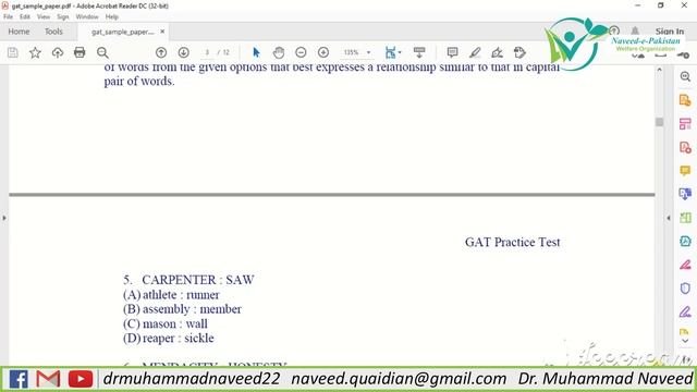 NTS GAT General Test | Preparation with NTS Solved Paper | Lecture 122 | Dr. Muhammad Naveed смотреть онлайн