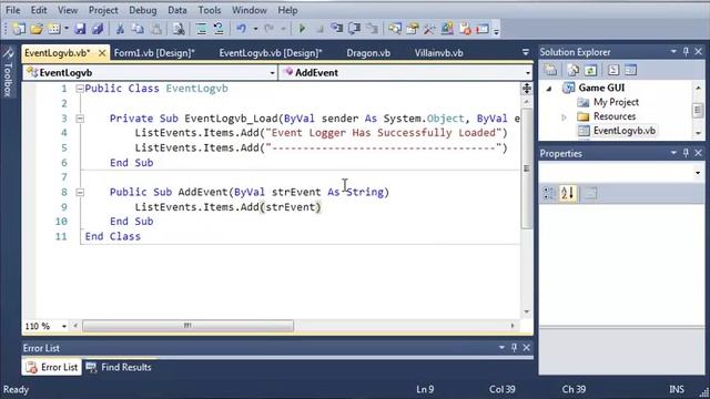 Visual Basic Tutorial - 156 - Game Part 12 Creating The Event Log смотреть онлайн
