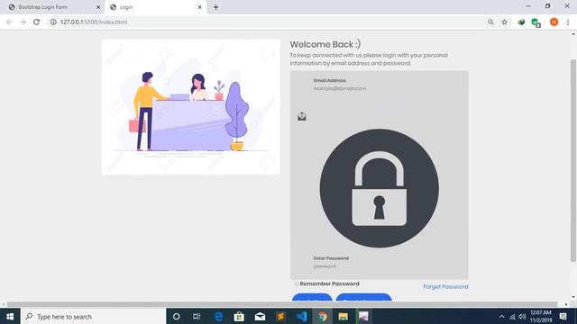 Login Form Design Using HTML & CSS || Bootstrap 4 || Steap 7 смотреть онлайн