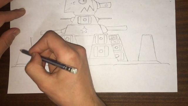 Как нарисовать КВ-44 из Gerand ! Мультики про танки ! #кв-44 #геранд #gerand