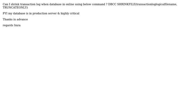 Databases: shrink transaction log смотреть онлайн