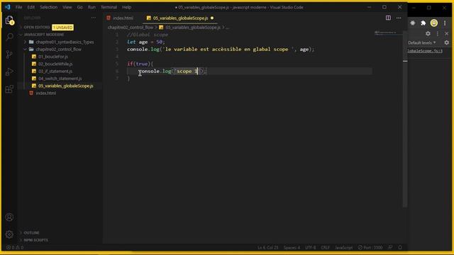 Javascript moderne (ES6 - ES11) #16 Variables et Scope globale (Let & Const vs Var) [Tuto fr] смотреть онлайн