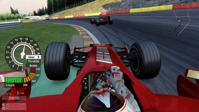 Assetto Corsa Ferrari F2007 in Spa Francorchamps Start Telemetry смотреть онлайн