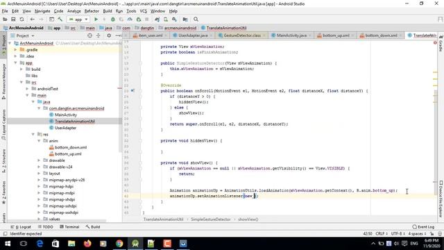 How to show/hide View when scrolling RecyclerView (using Animation) - [Android Animations - #05] смотреть онлайн