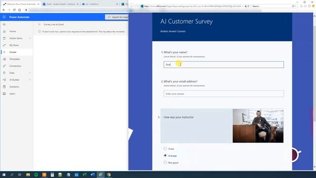 Microsoft Power Automate - How to get Forms responses to Excel and Email - Full Tutorial смотреть онлайн