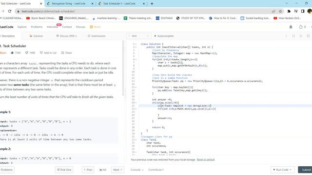 Leetcode 621. Task Scheduler part 1 смотреть онлайн