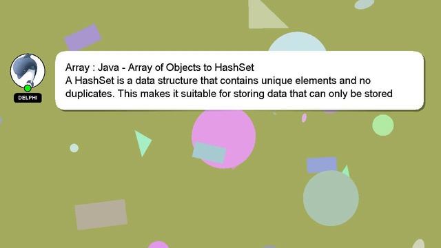 Array : Java - Array of Objects to HashSet смотреть онлайн