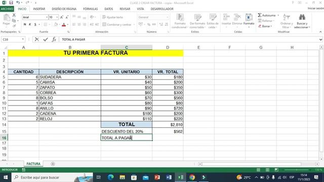 CURSO DE EXCEL BASICO ▶ Crear FACTURA ▶ (Clase #2) смотреть онлайн