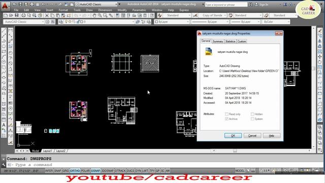 How to Check AutoCAD Drawing Properties | Dwgprops command in Autocad | CAD CAREER смотреть онлайн