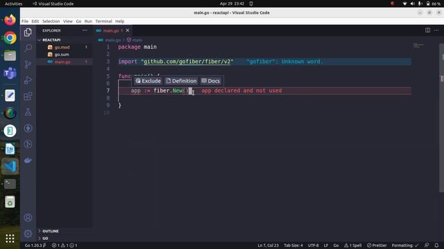Create API server using Go Fiber framework смотреть онлайн