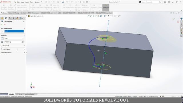 REVOLVE CUT IN SOLIDWORKS | SOLIDWORKS TUTORIALS EP 14 смотреть онлайн