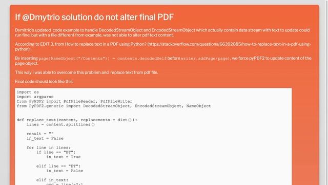 Search and replace for text within a pdf, in Python смотреть онлайн