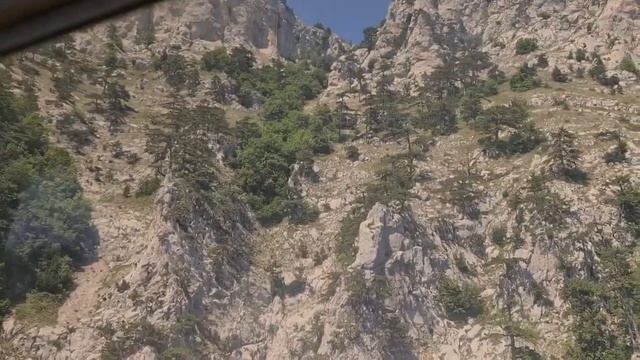 Канатная дорога Ай Петри в Крыму Красивый вид в горах Крыма Ай Петри ,Крым смотреть онлайн