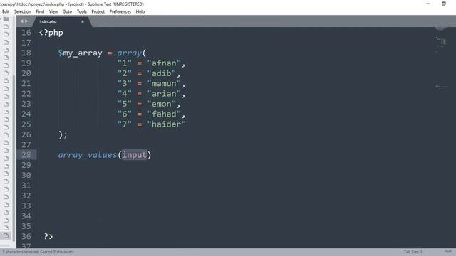 PHP Array Functions -28 (array_values()) смотреть онлайн