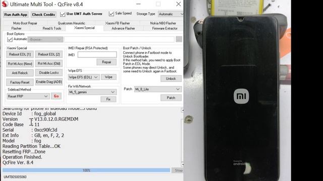 Xiaomi Redmi 10C - Unlock Frp Bypass Without Test Point UMT QC FIRE |  ONE CLICK