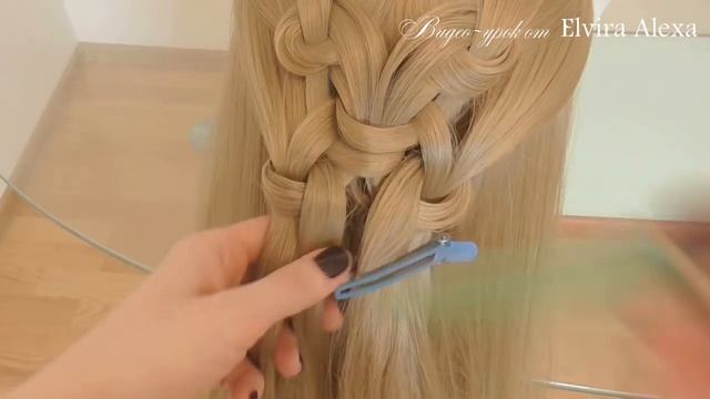 Элегантная причёска Коса из узлов Быстрая причёска Hair tutorial смотреть онлайн