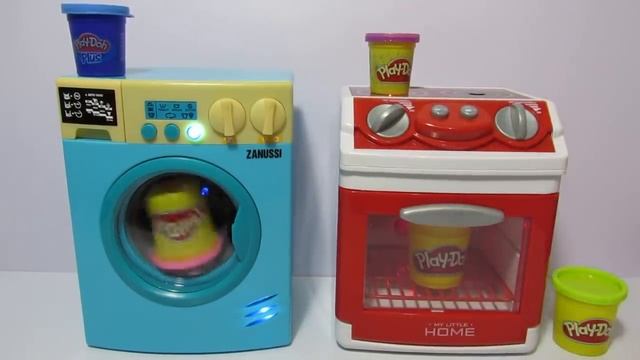 Игрушечная стиральная машина, Игрушечная плита и Плей До Toy Washing Machine Toy Stove with Play Do смотреть онлайн