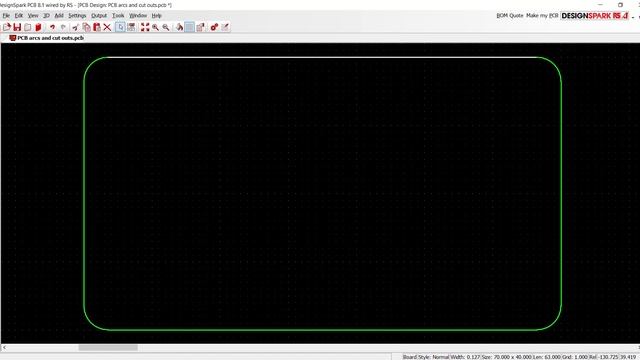 DesignSpark PCB: How To Make Fillets And Cut-outs For PCB Board Outline.