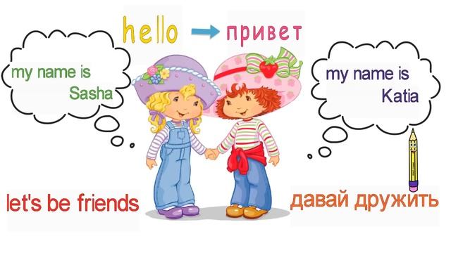 Учим английский. Имя. English for kids . Hello my name is. - Английский для детей . смотреть онлайн